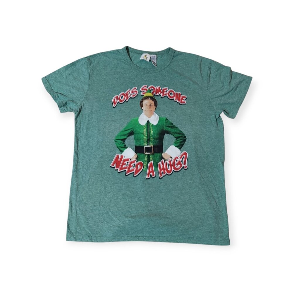 Buddy The Elf Green Men's T-Shirt Does Someone Need A Hug Christmas Holiday XL